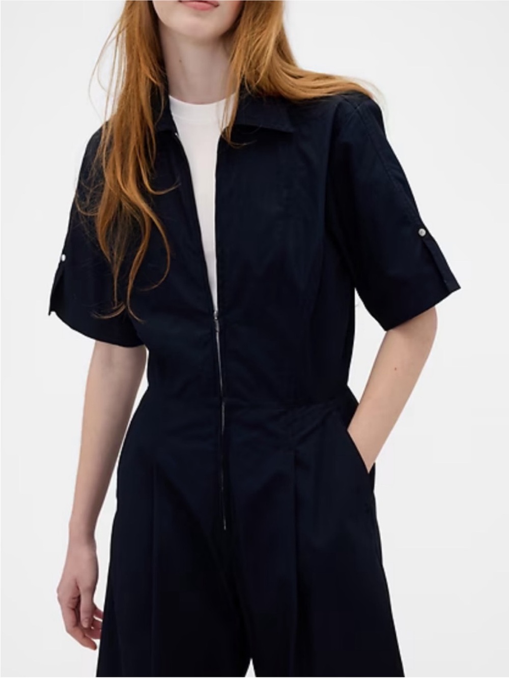 NWT GAPx Victoria Beckham Navy
Short-Sleeve Loose Utility
Jumpsuit/ XL